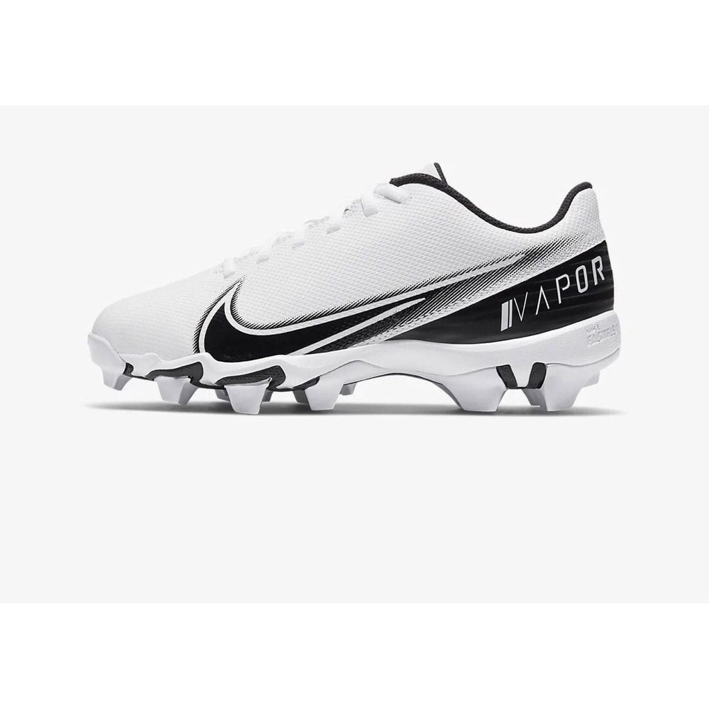Nike‎ Vapor Edge Football Cleats White Black Low Top Kids Shoes - Picture 7 of 7